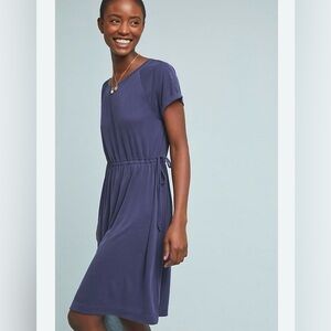 Anthropologie Saturday Sunday Cinch Waist Modal Dress, Navy, Size XS
